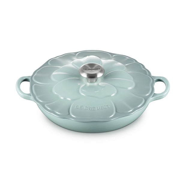 Le Creuset Signature Buffet Casserole Petal Relief Sea Salt Blue 26cm