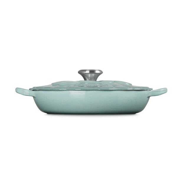 Le Creuset Signature Buffet Casserole Petal Relief Sea Salt Blue 26cm
