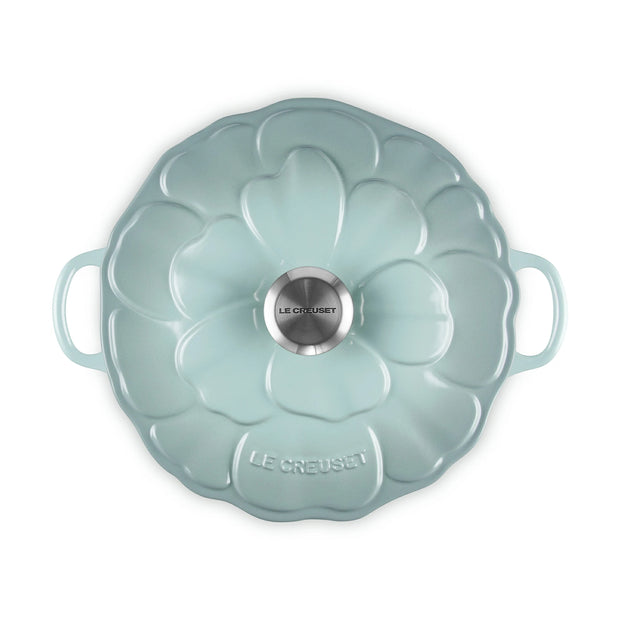 Le Creuset Signature Buffet Casserole Petal Relief Sea Salt Blue 26cm