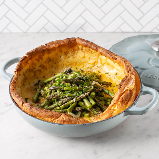 Le Creuset Signature Buffet Casserole Petal Relief Sea Salt Blue 26cm