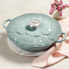 Le Creuset Signature Buffet Casserole Petal Relief Sea Salt Blue 26cm