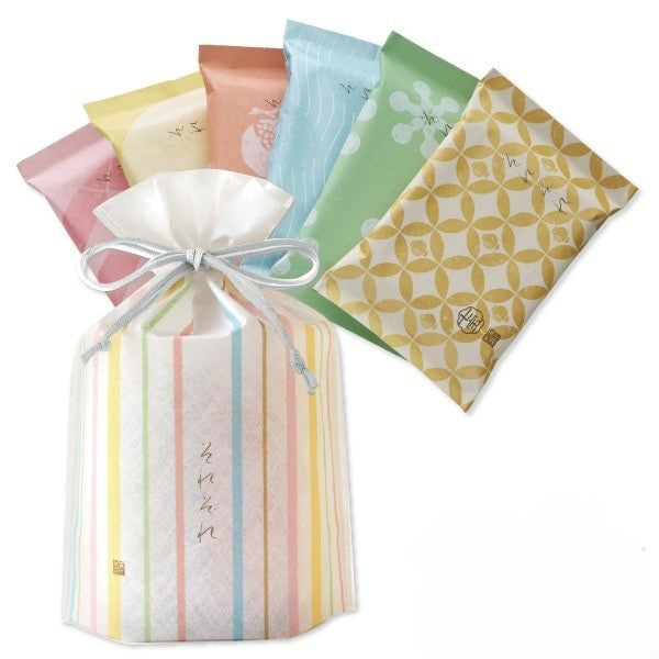 Assorted Senbei Rice Cracker Drawstring Gift Bag (6 Bags, 6 Flavors)
