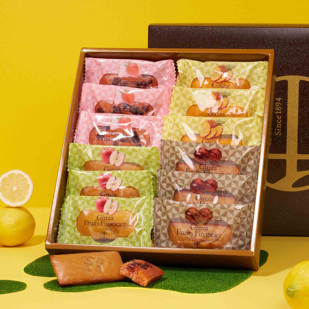 Senbikiya Fruits Financier Cake (12 Pieces, 4 Flavors)