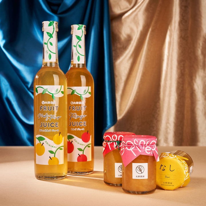 Ono Farm Japanese Fruit Juice and Jam Gift Box (2 Bottles and 3 Jars)