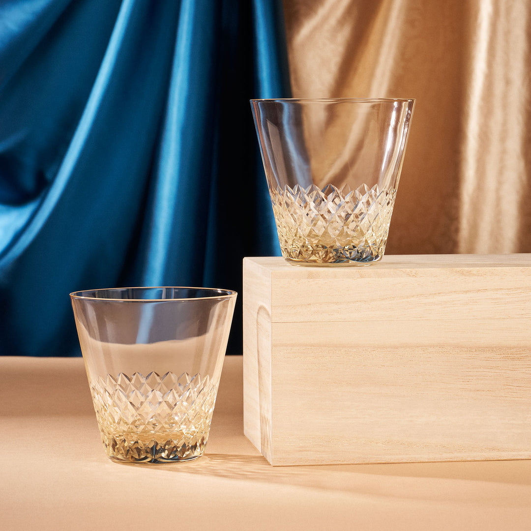 Tokyo Edo Kiriko Amber Glass Set