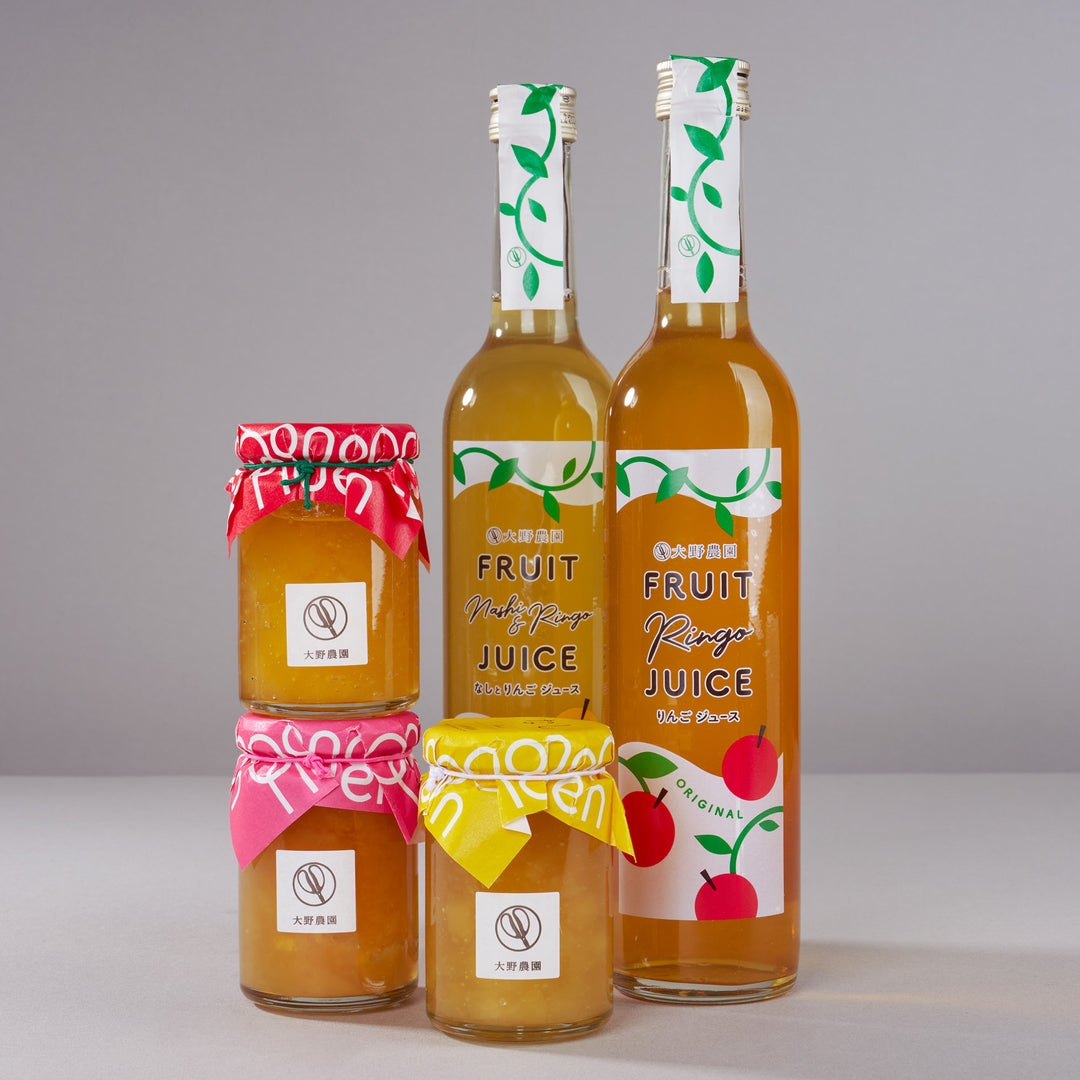 Ono Farm Japanese Fruit Juice and Jam Gift Box (2 Bottles and 3 Jars)