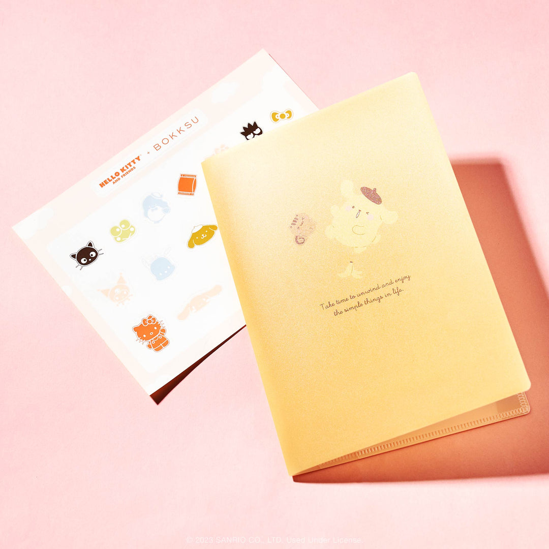 Pompompurin Clear Plastic Folder and Sticker SetPompompurin Clear Plastic Folder and Sticker Set