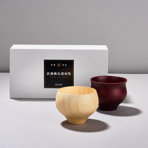 Japanese Lacquerware Wooden Coffee Cup Set