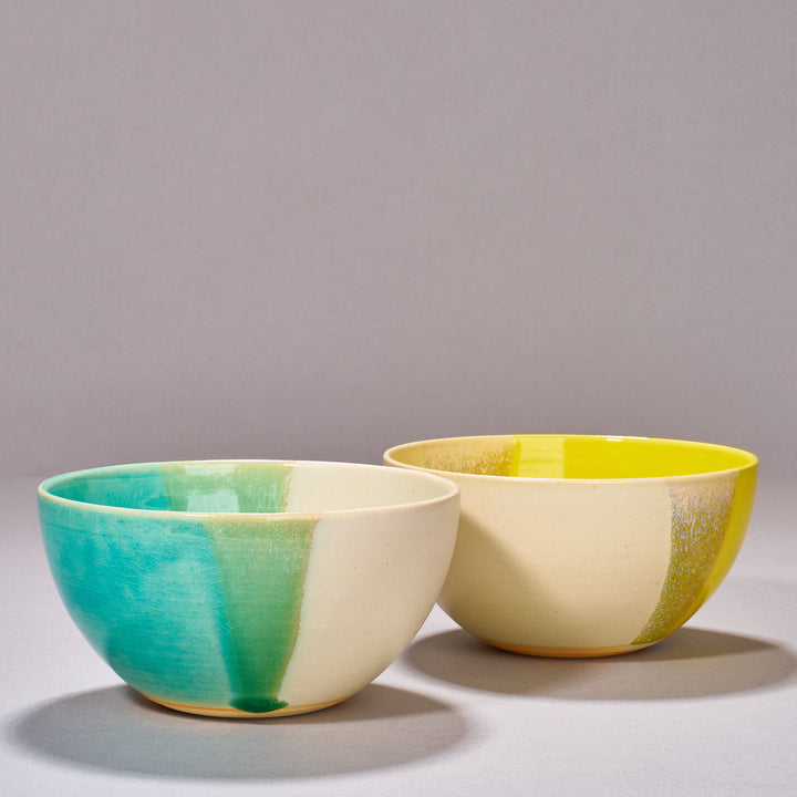 Kyoyaki Ceramic Noodle Pair Bowl Set